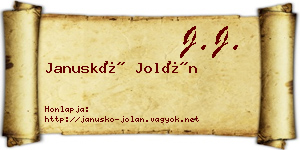 Januskó Jolán névjegykártya